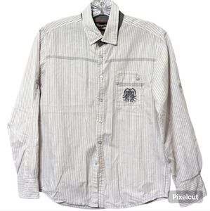 Tranquility Mayhem Boys Division Gray Stripes Long-sleeve Button-up Boys Shirt